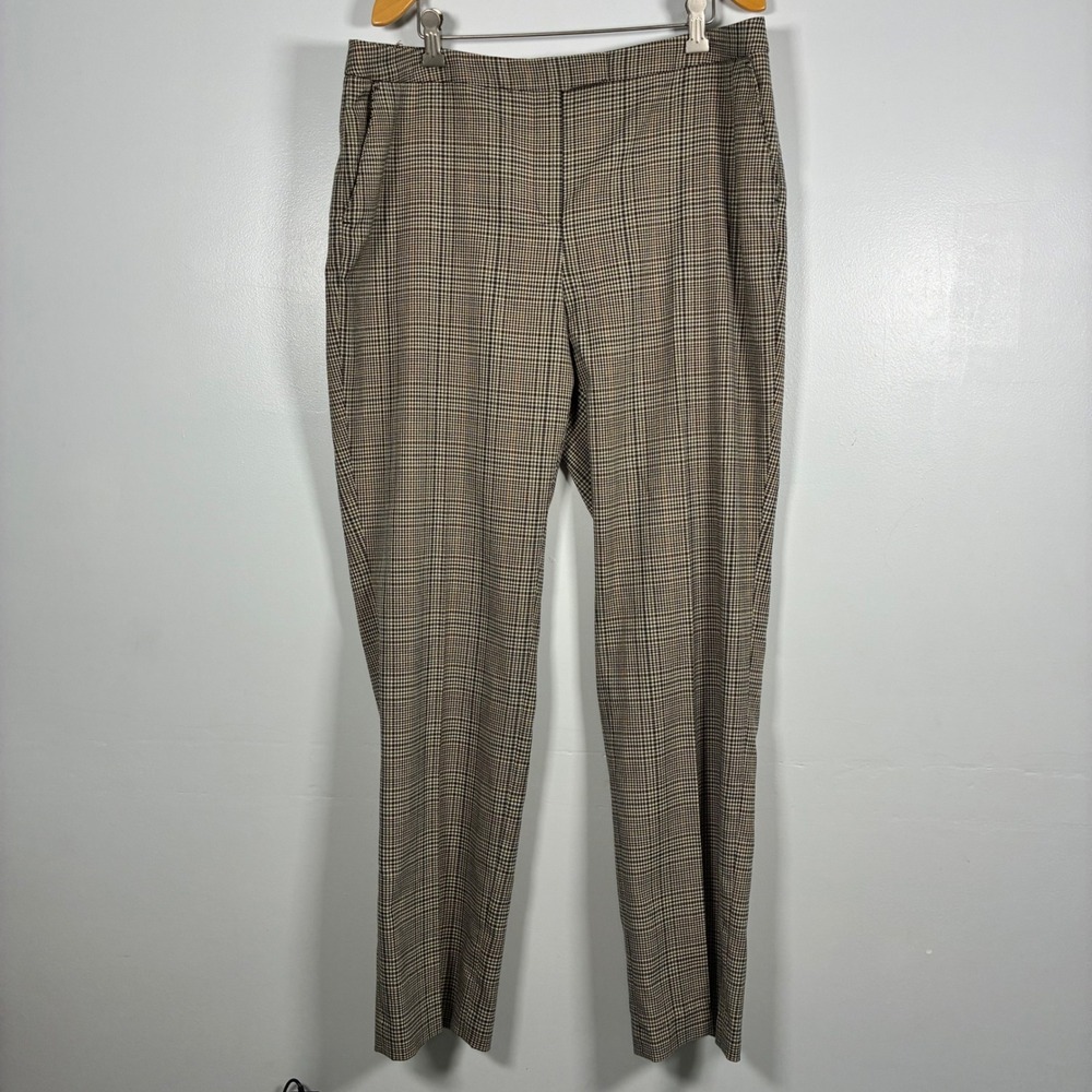 Jones NY Pant 12 Glen Plaid Stretch Dress Trouser Academic Office Classic Preppy